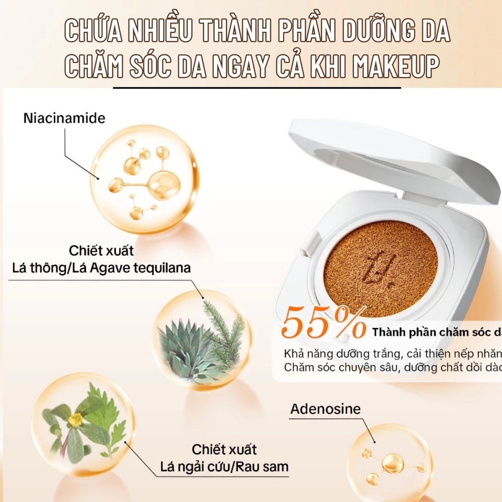 [MUA 1 TẶNG 3] Cushion Chống Nắng TFIT Mịn Lì Lâu Trôi Dưỡng Ẩm Tự Nhiên Layering Fit Cover Hàn Quốc