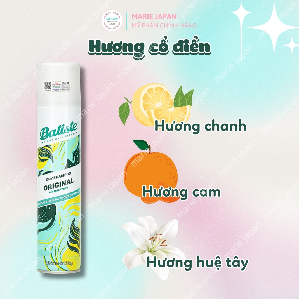 Dầu Gội Khô Batiste Dry Shampoo Chính Hãng