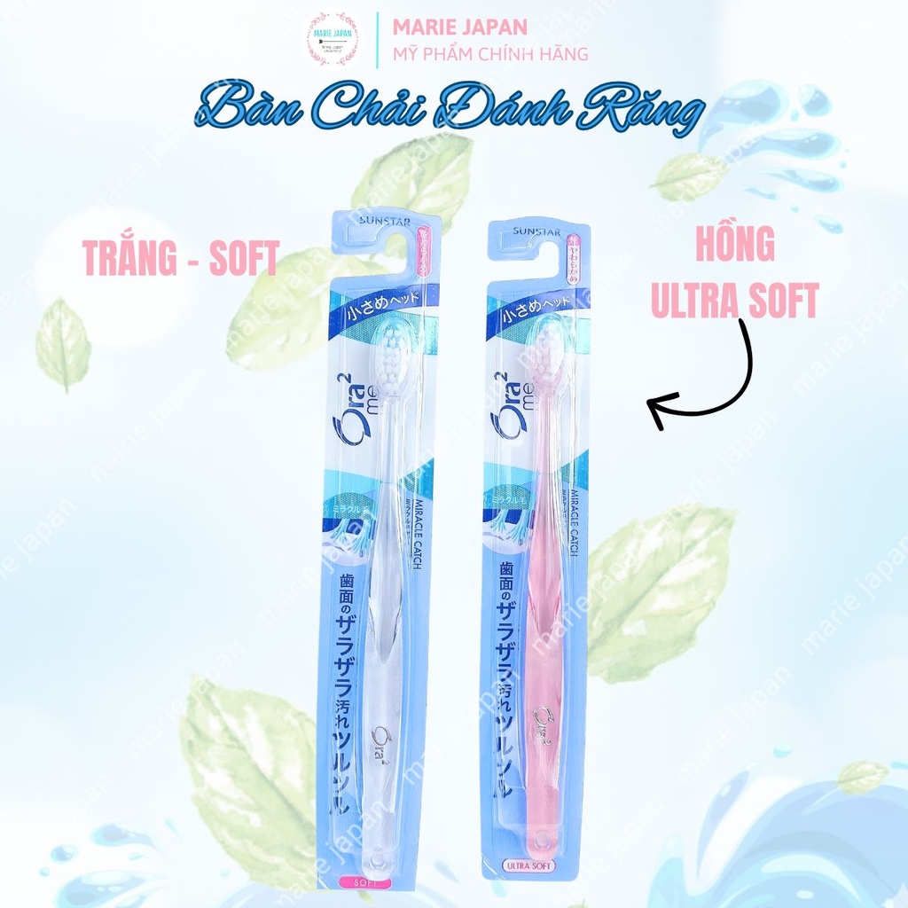 Bàn Chải Đánh Răng Ora2 Me Sợi Mảnh Mềm Mại Bảo Vệ Răng Nướu Cao Cấp Miracle Catch Compact Head Nhật Bản