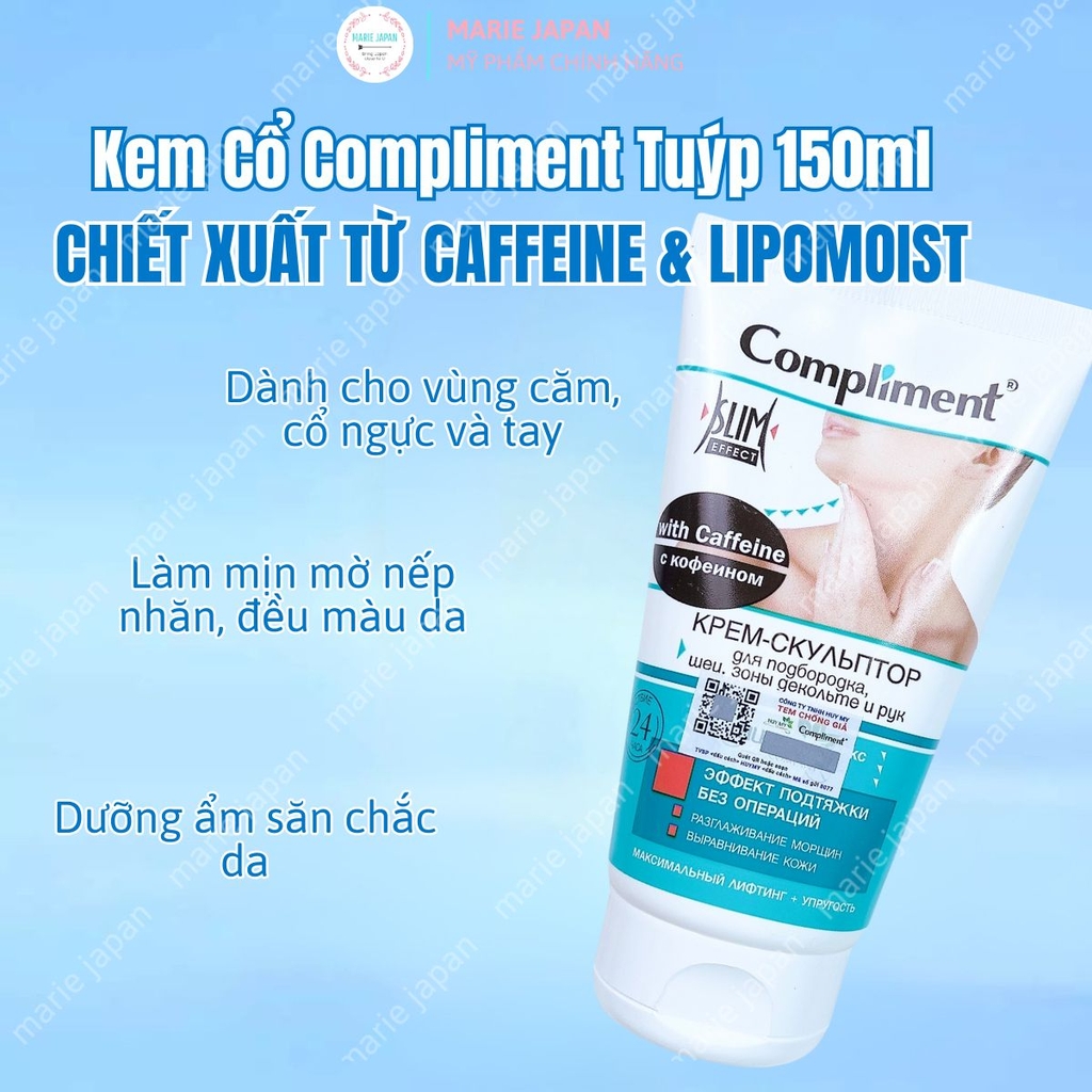 Kem Dưỡng Cổ Compliment Giảm Nọng Cằm Mờ Nếp Nhăn Thon Gọn Mịn Màng Da 150ml