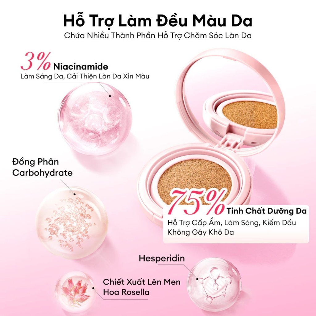 Cushion Chống Nắng COLORKEY SPF 50+ PA++++  Mỏng Nhẹ Lâu Trôi Tự Nhiên Long Lasting Flawless Brightening 11g - TẶNG  1 GƯƠNG CẦM TAY