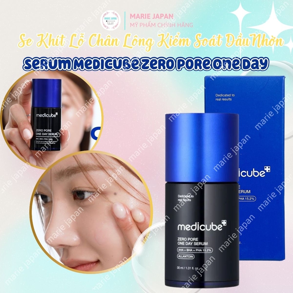 Serum Medicube Se Khít Lỗ Chân Lông Kiểm Soát Dầu Nhờn Zero Pore One Day Hàn Quốc Chai 30ml