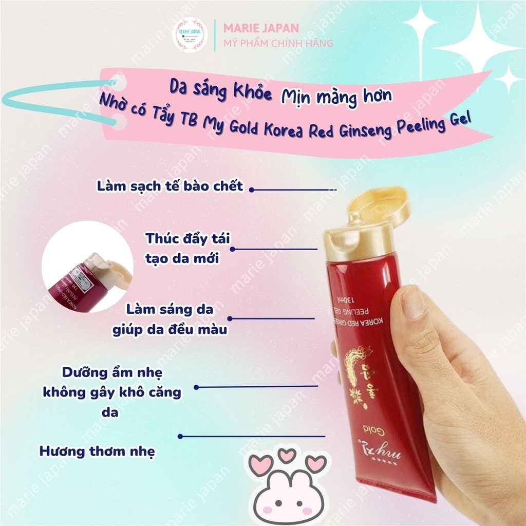 Tẩy Tế Bào Chết My Gold Korea Red Giúp Làm Sạch Sáng Da  Ginseng Peeling Gel Nhân Sâm Đỏ Hàn Quốc Tuýp 130ml