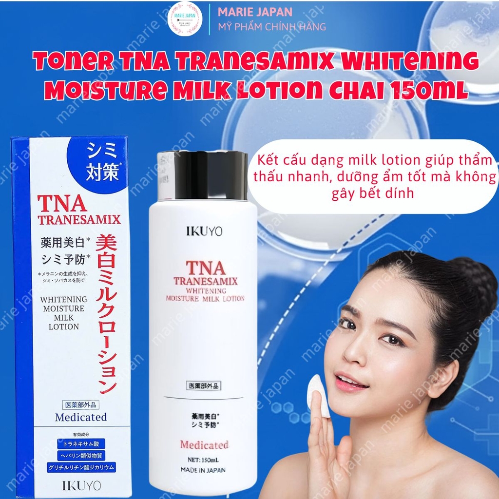 Toner TNA Tranesamix  Dưỡng Ẩm Sáng Da Mờ Thâm Nám Whitening Moisture Milk Lotion Nhật Bản Chai 150ml