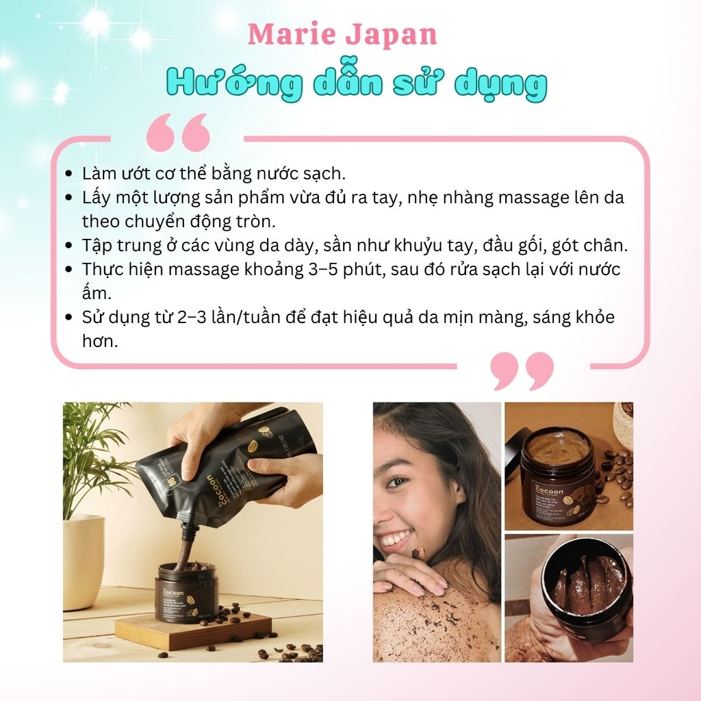 Combo Cocoon Tẩy Tế Bào Chết Body Cà Phê 200ml - Túi Refill 600ml