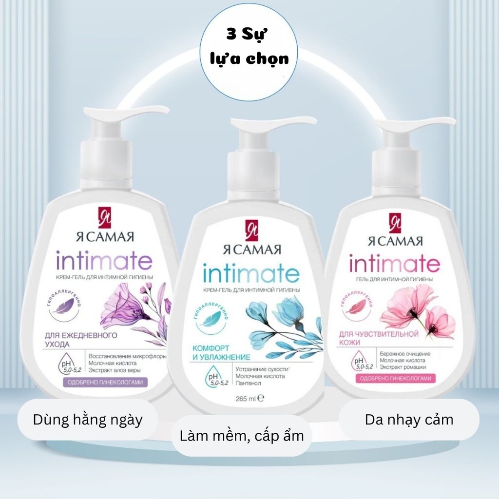 Dung Dịch Vệ Sinh Ya Samaya Intimate Làm Sạch Dịu Nhẹ Cân Bằng pH Dưỡng Ẩm Hiệu Quả 265ML Nga