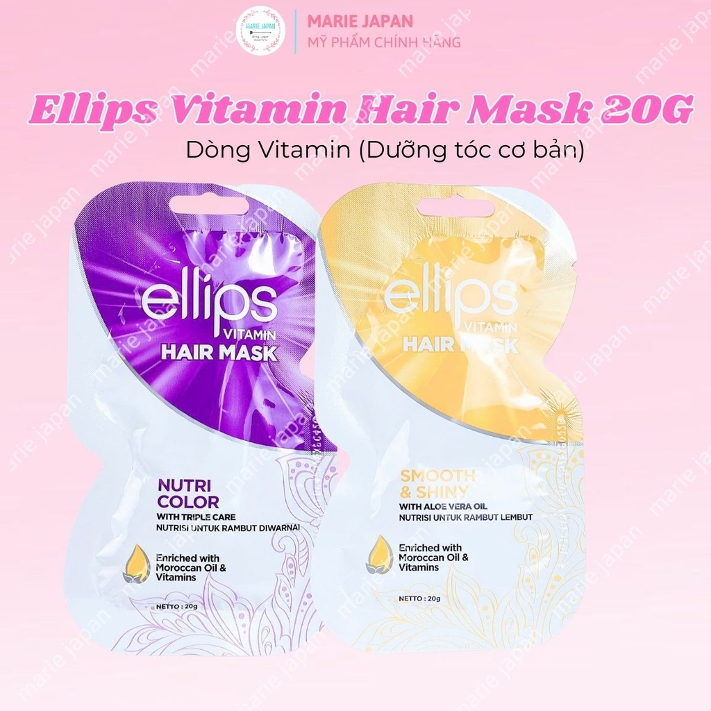 Kem Ủ Tóc Ellips Vitamin Hair Mask Phục Hồi Hư Tổn Dưỡng Tóc Óng Mượt