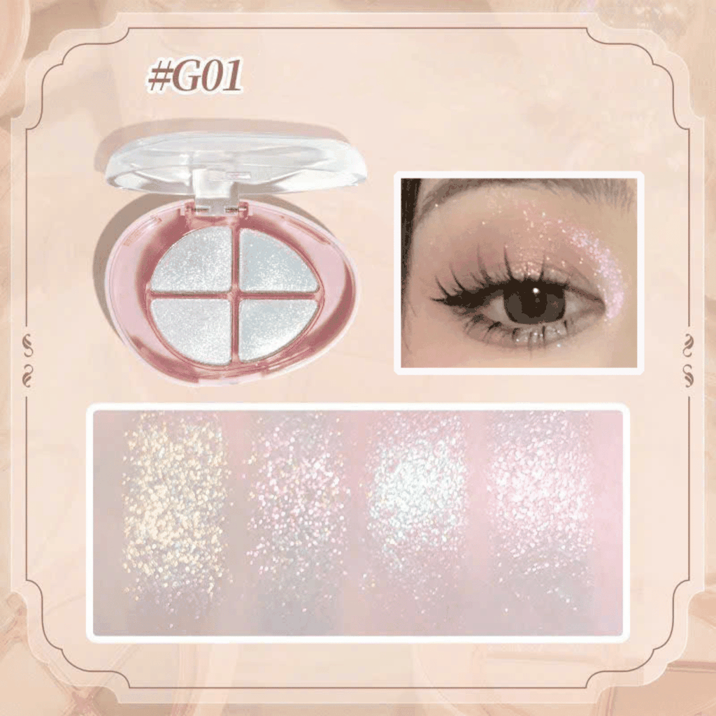Phấn Mắt 4 Ô Gogotales Nhũ Mịn Lì Siêu Bắt Sáng Căng Bóng Lâu Trôi Glittering Colorful GT733 4,8g