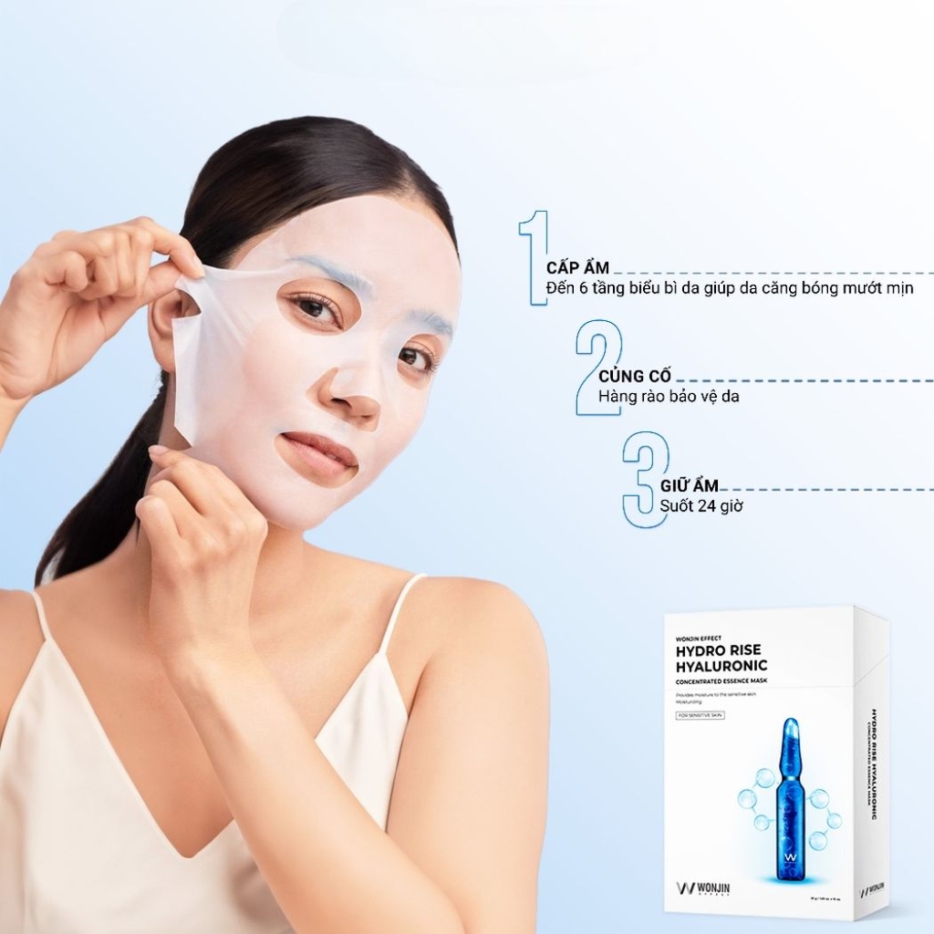 Mặt Nạ Wonjin Effect Concentrated Essence Cấp Ẩm Dưỡng Sáng Phục Hồi Da Hàn Quốc Hộp 10 Miếng