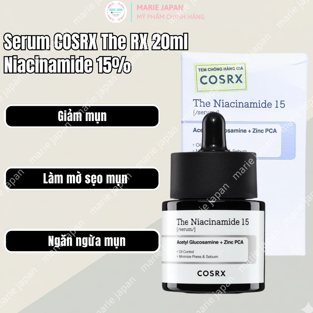 Serum COSRX The RX Niacinamide 15% Dưỡng Sáng Giảm Thâm Mụn Hàn Quốc Chai 20ml