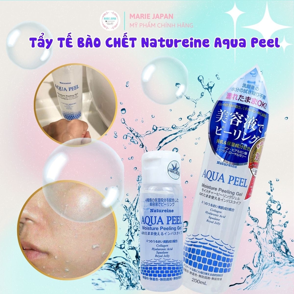 Tẩy Tế Bào Chết Natureine Aqua Peel Gel Sạch Dịu Nhẹ Dưỡng Ẩm Sáng Da Nhật Bản Chai 200ml 
