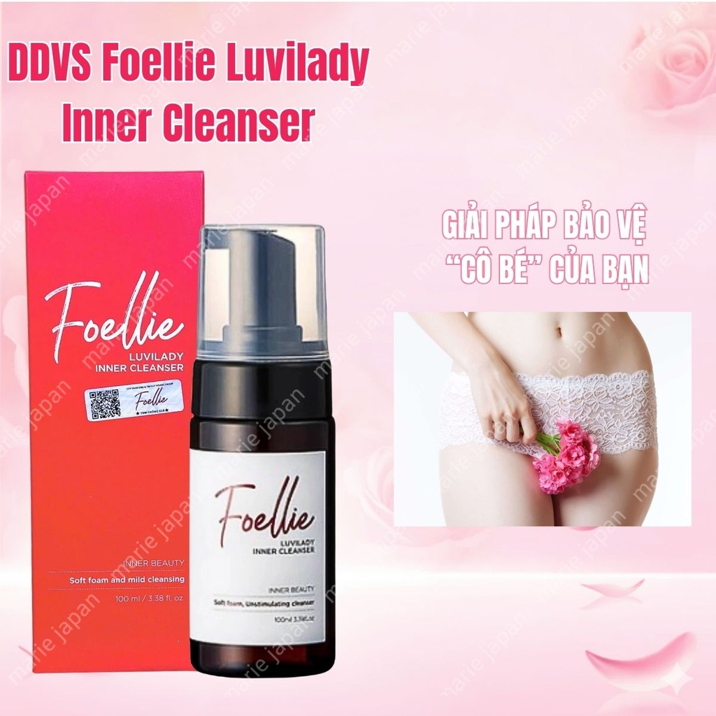 Dung Dịch Vệ Sinh Phụ Nữ Foellie Luvilady Inner Cleanser Sạch Sâu Dịu Nhẹ Cân Bằng pH Hàn Quốc Chai 100ml