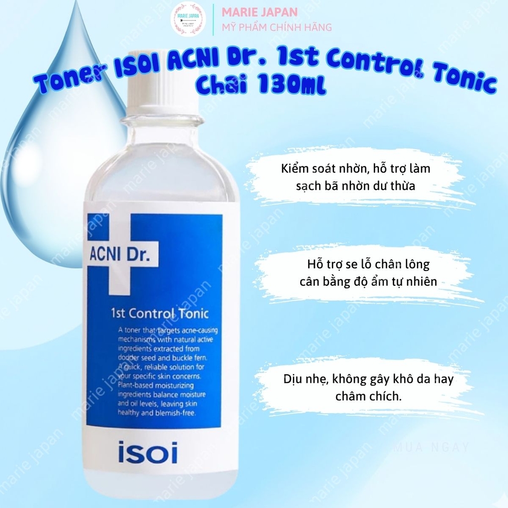 Nước Cân Bằng ISOI Cấp Ẩm Kiểm Soát Nhờn Ngừa Mụn Sáng Da ACNI Dr. 1st Control Tonic Hàn Quốc Chai 130ml