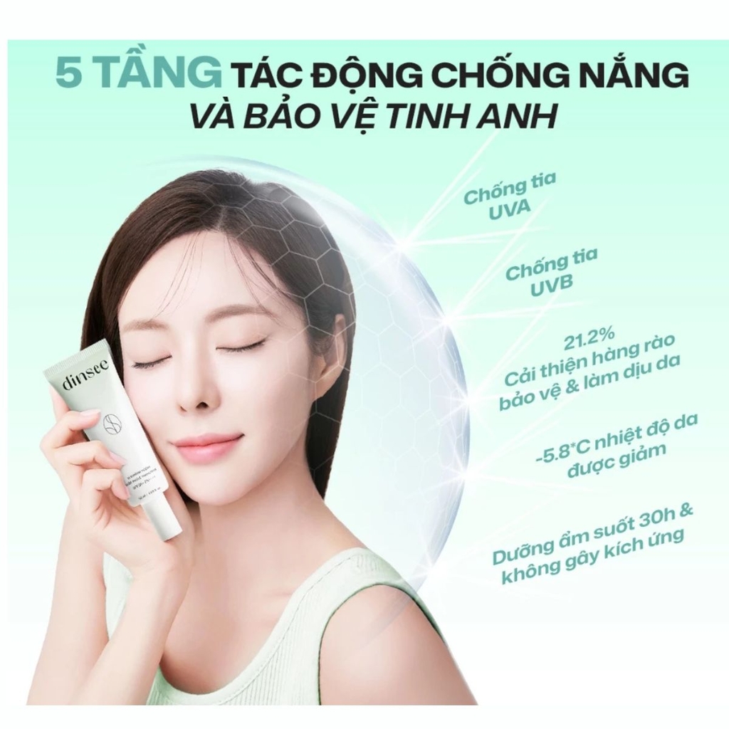 Kem Chống Nắng  Dinsee Premium Nâng Tone Triệt Sắc Ráo Mịn Vegan Tone Up Sunscreen SPF50+ PA++++ Hàn Quốc 50ml
