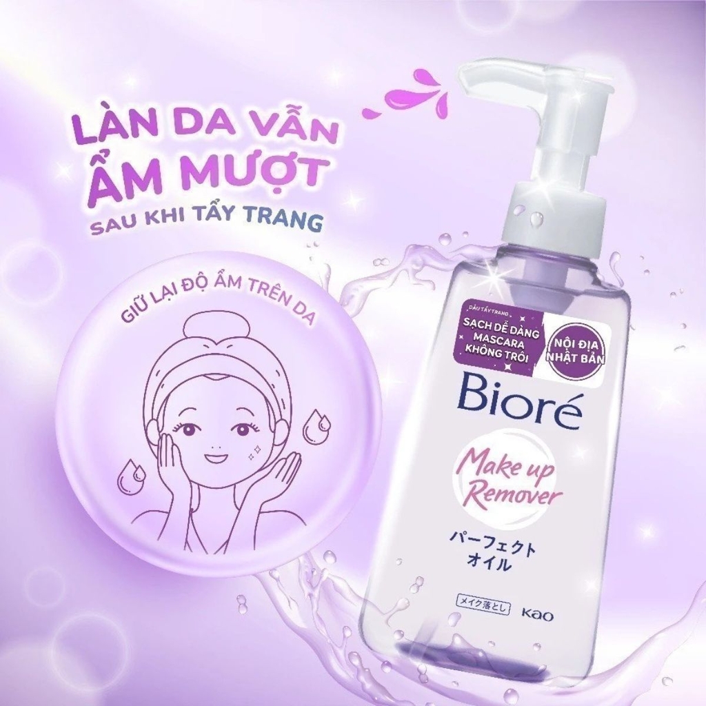 Dầu Tẩy Trang Biore Sạch Sâu Dưỡng Ẩm Mịn Mướt Da Makeup Remove Perfect Oil Nhật Bản Chai 150ml