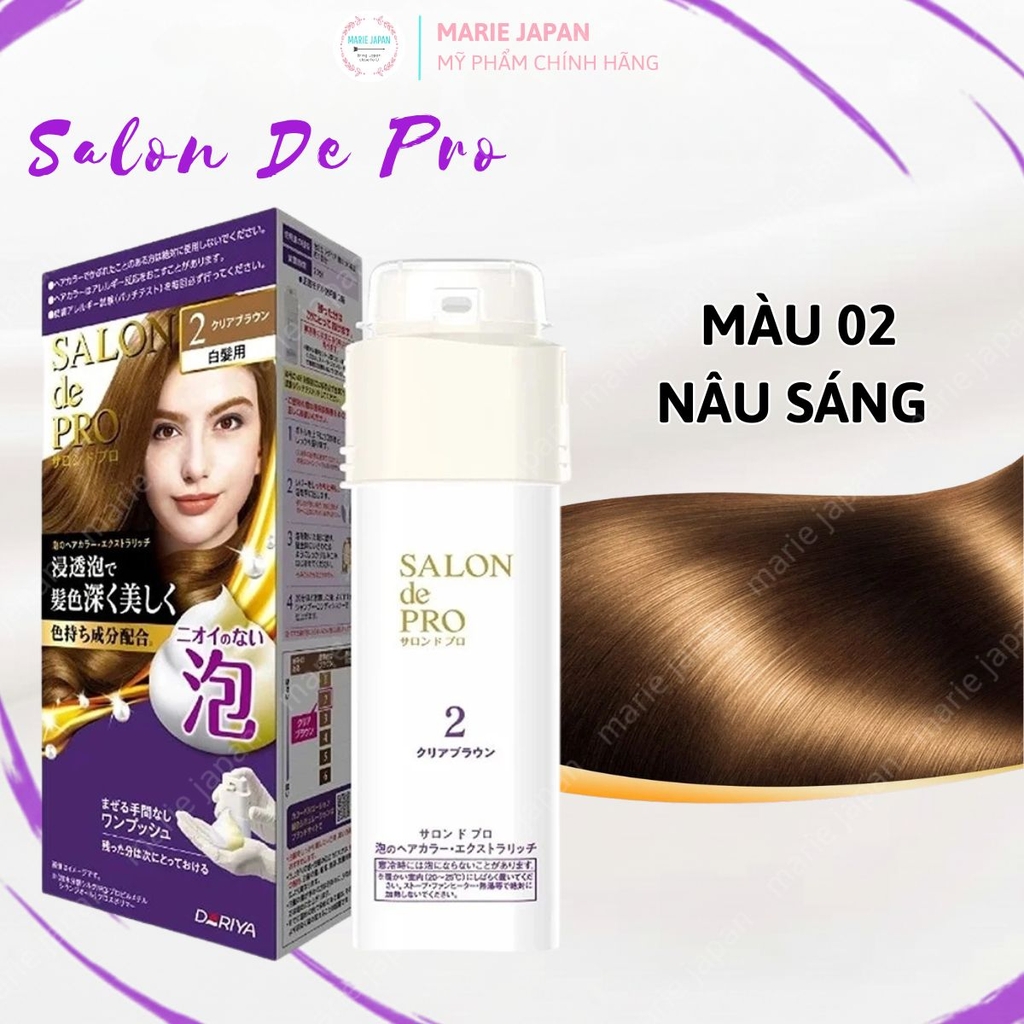 Bọt Nhuộm Tóc Salon De Pro Phủ Bạc Tự Nhiên Cao Cấp Không Mùi Tiện Lợi  Nhật Bản