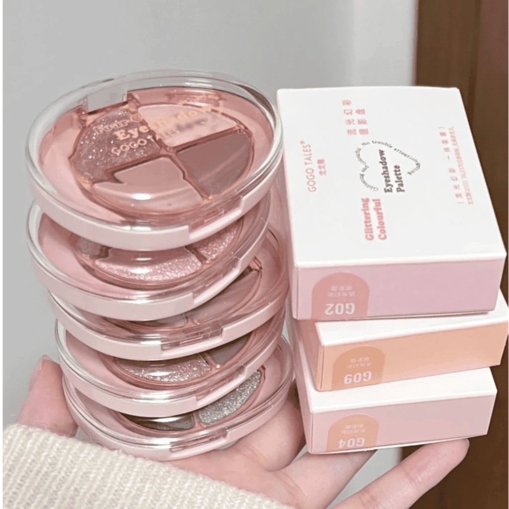 Phấn Mắt 4 Ô Gogotales Nhũ Mịn Lì Siêu Bắt Sáng Căng Bóng Lâu Trôi Glittering Colorful GT733 4,8g