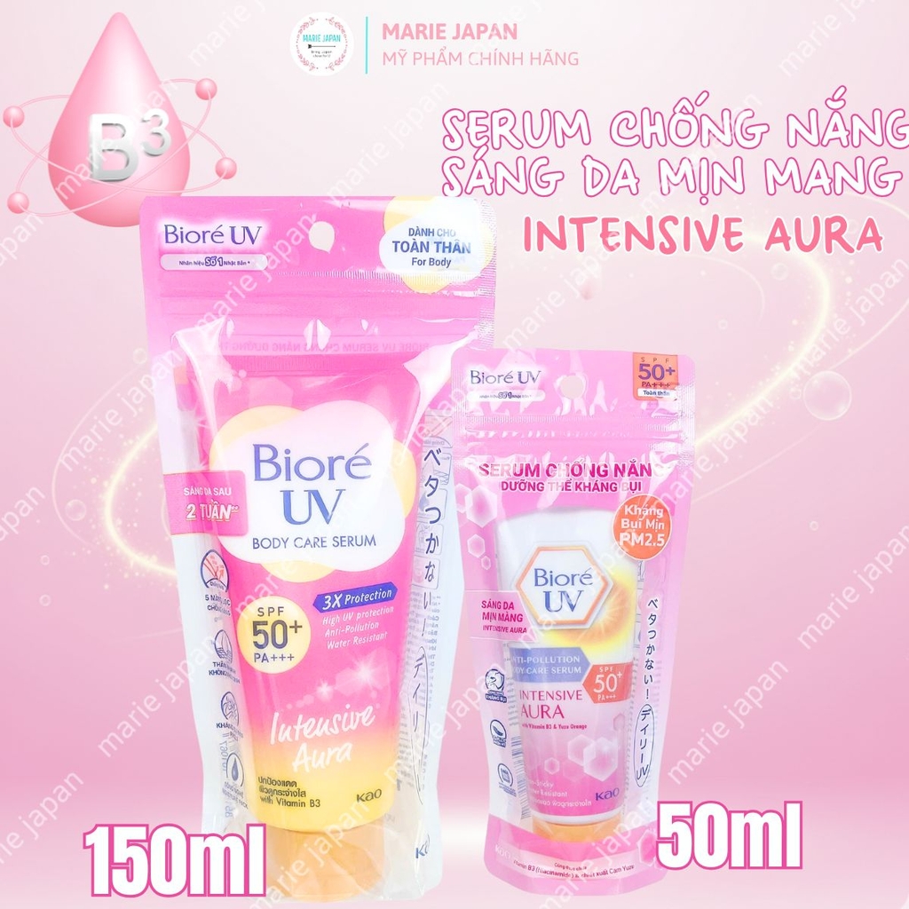 Serum Chống Nắng Body Bioré UV Dưỡng Ẩm Sáng Hồng Mịn Màng Mát Lạnh SPF 50+/PA+++ Nhật Bản