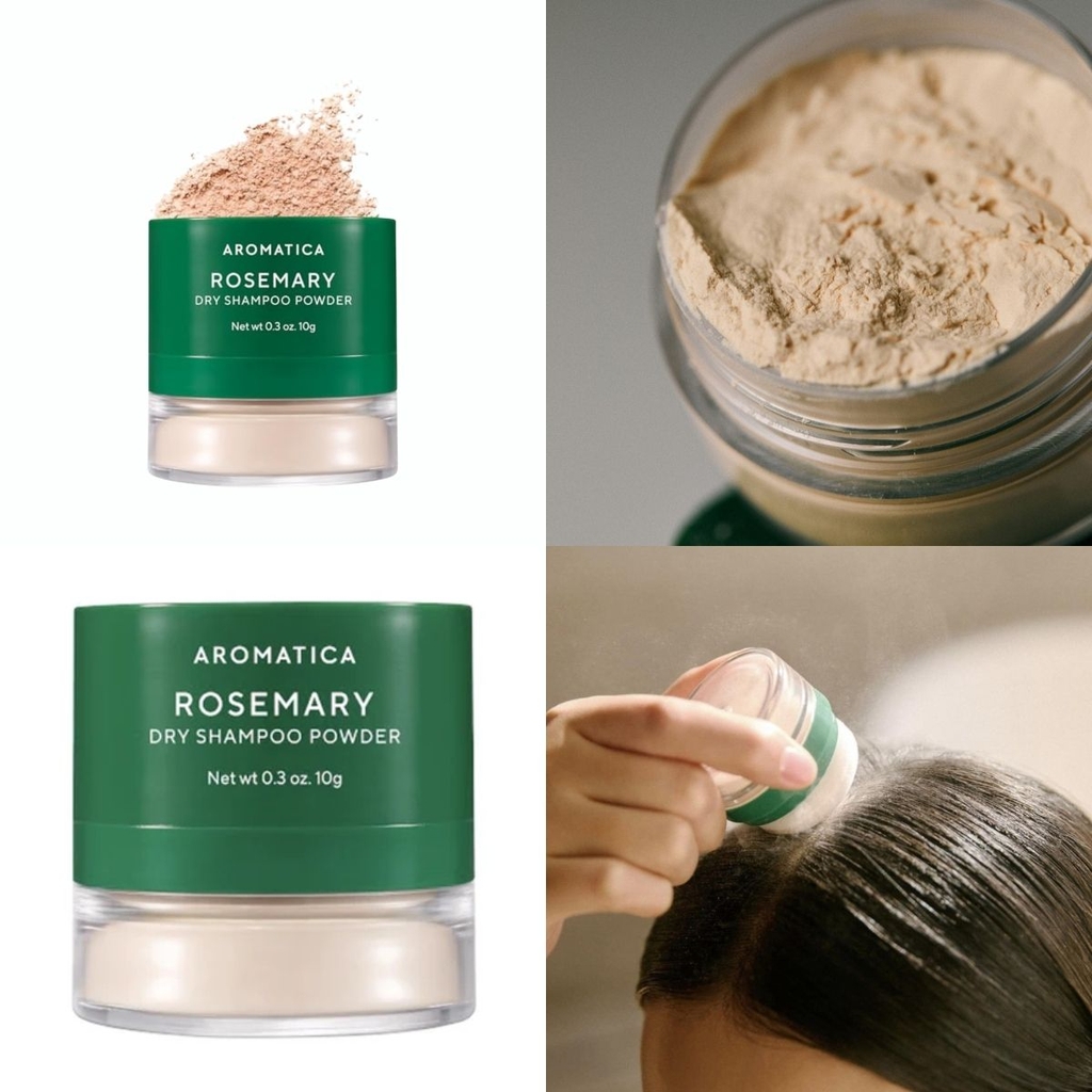Dầu Gội Khô Aromatica Rosemary Dry Shampoo Hút Nhờn Làm Sạch Tóc Thơm Mát Hàn Quốc Hộp 10g