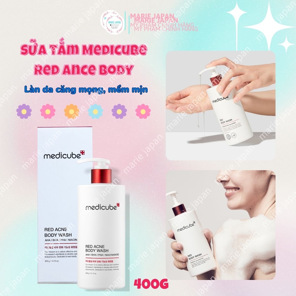 Sữa Tắm Medicube Red Ance Body Wash Ngăn Ngừa Mụn Lưng Dưỡng Sáng Da Hàn Quốc Chai 400g
