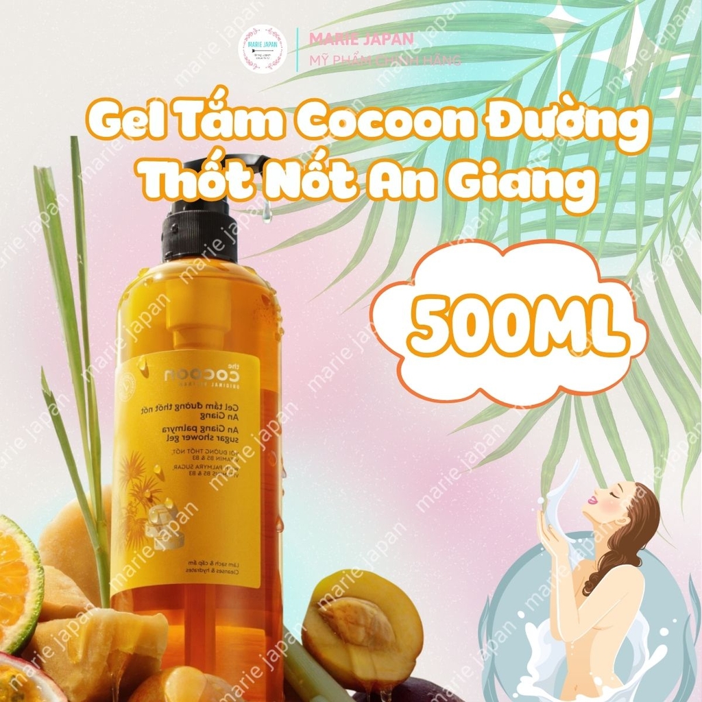 Gel Tắm Đường Thốt Nốt An Giang Cocoon Làm Sạch Dịu Nhẹ Dưỡng Ẩm Mềm Da Chai 500ml