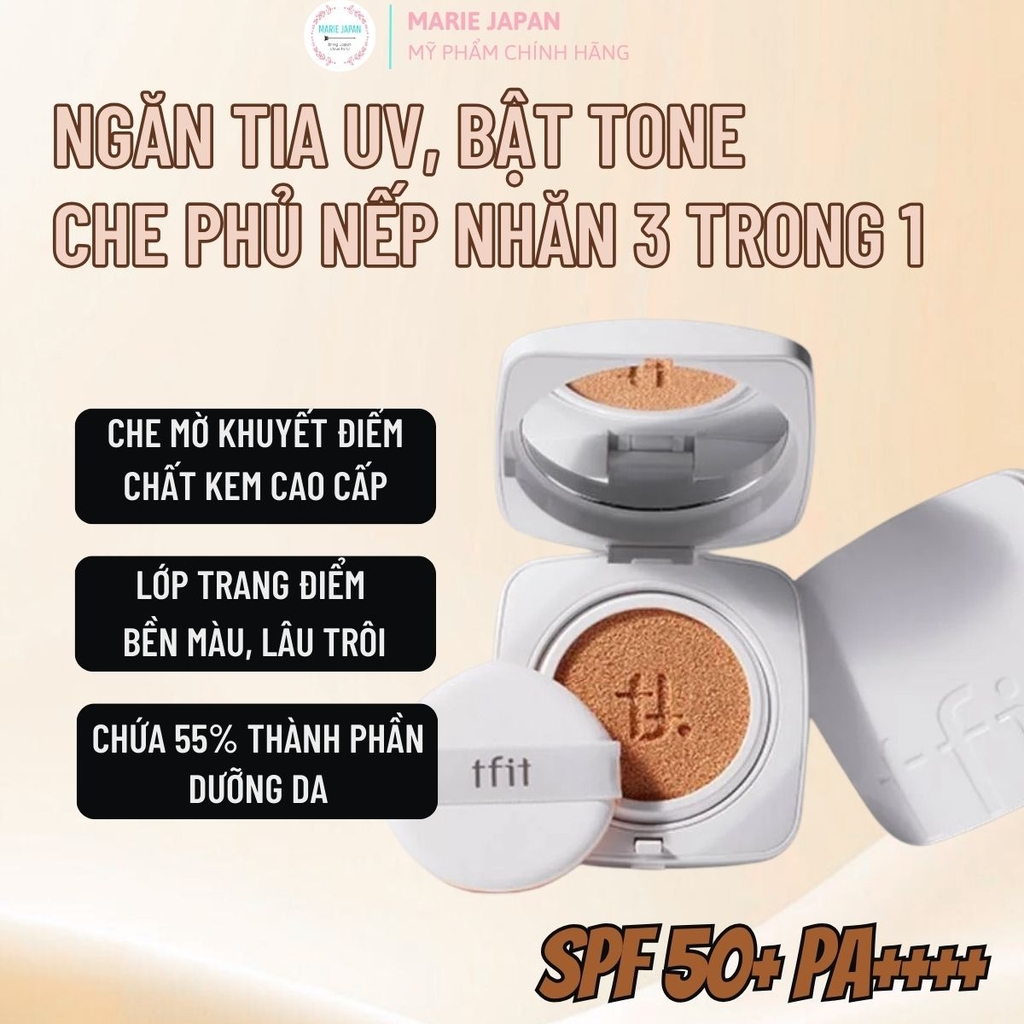 [MUA 1 TẶNG 3] Cushion Chống Nắng TFIT Mịn Lì Lâu Trôi Dưỡng Ẩm Tự Nhiên Layering Fit Cover Hàn Quốc