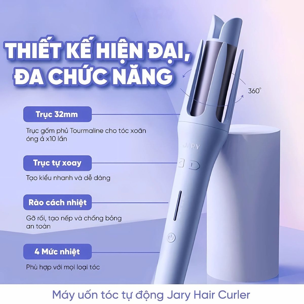 Máy Uốn Tóc JARY Hair Curler  Tự Động Xoay 360 Độ 4 Chế Độ Nhiệt