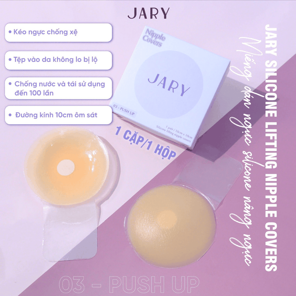 Miếng Dán Ngực Silicone Jary Nipple Covers Nâng Ngực Chống Mồ Hôi