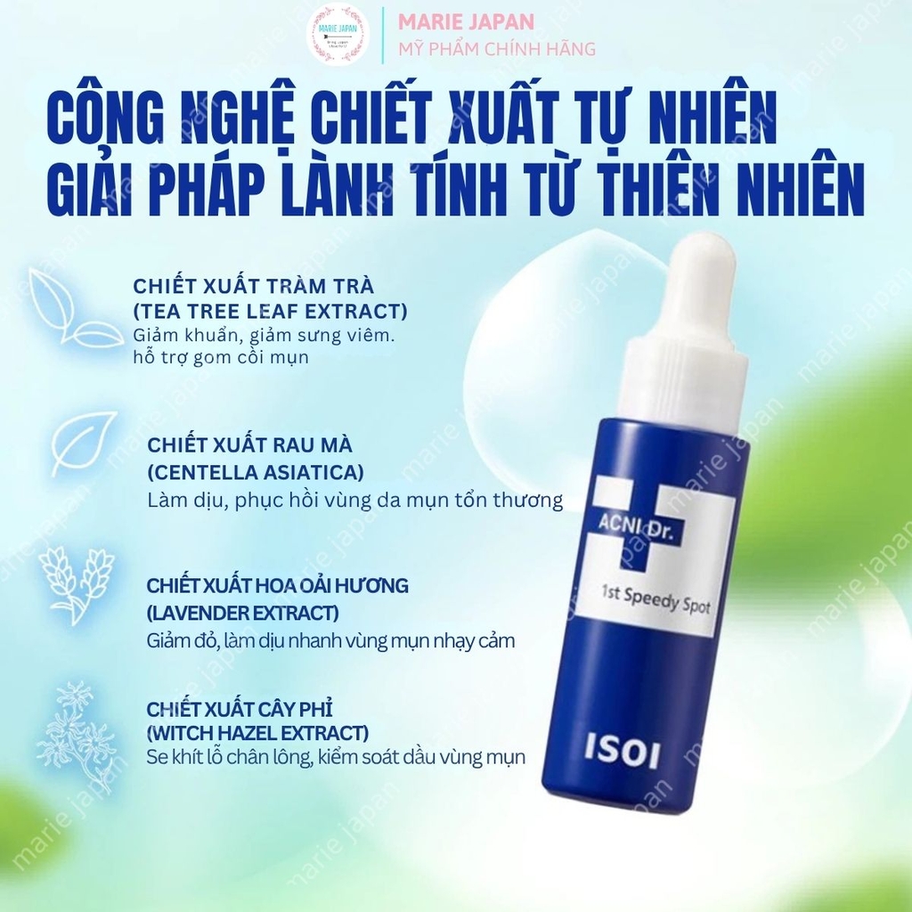Gel Chấm Mụn ISOI Dịu Nhẹ Giảm Sưng Viêm Xẹp Mụn Nhanh ACNI Dr. 1st Speedy Spot Hàn Quốc 14ml