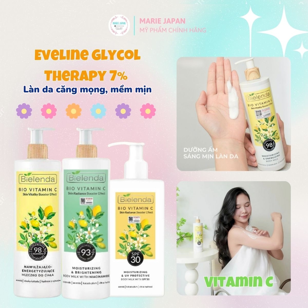 Sữa Dưỡng Thể Trắng Da Bielenda Bio Vitamin C Moisturizing & Toning Body Milk Dưỡng Sáng Căng Bóng Mịn Màng Toàn Thân