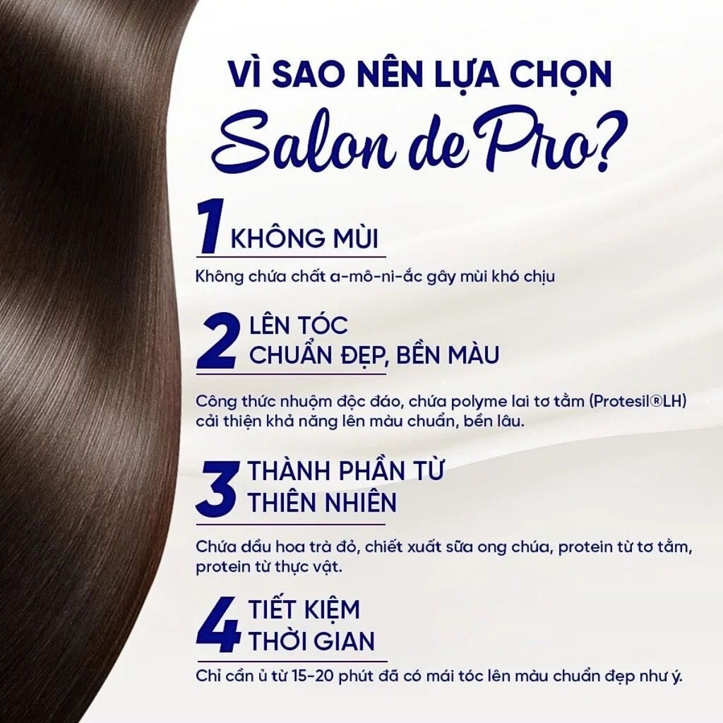 Kem Nhuộm Tóc Cho NAM Salon De Pro Phủ Bạc Tự Nhiên Không Mùi Cao Cấp Nhật Bản