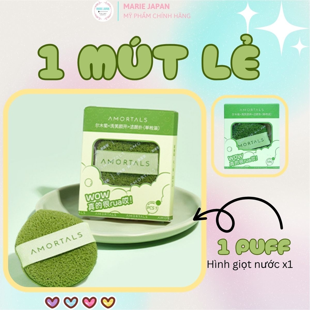Bông Mút Rửa Mặt Amortals Bọt Biển Hỗ Trợ Rửa Mặt Sạch Sâu Mềm Mịn Không Gây Rát Da