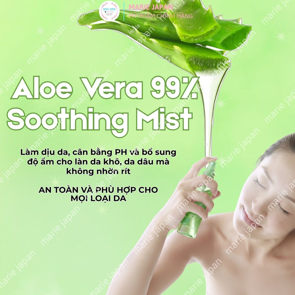 Xịt Khoáng Arumore Aloe Vera 99% Cấp Ẩm Làm Dịu Cân Bằng Da Soothing Mist Hàn Quốc Chai 200ml