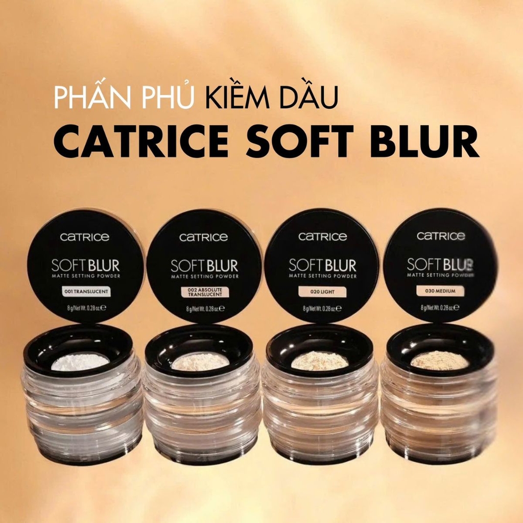 Phấn Phủ Catrice Soft Blur Mỏng Nhẹ Kiềm Dầu Tự Nhiên Matte Setting  Powder 8g - TẶNG BÔNG PHẤN CATRICE