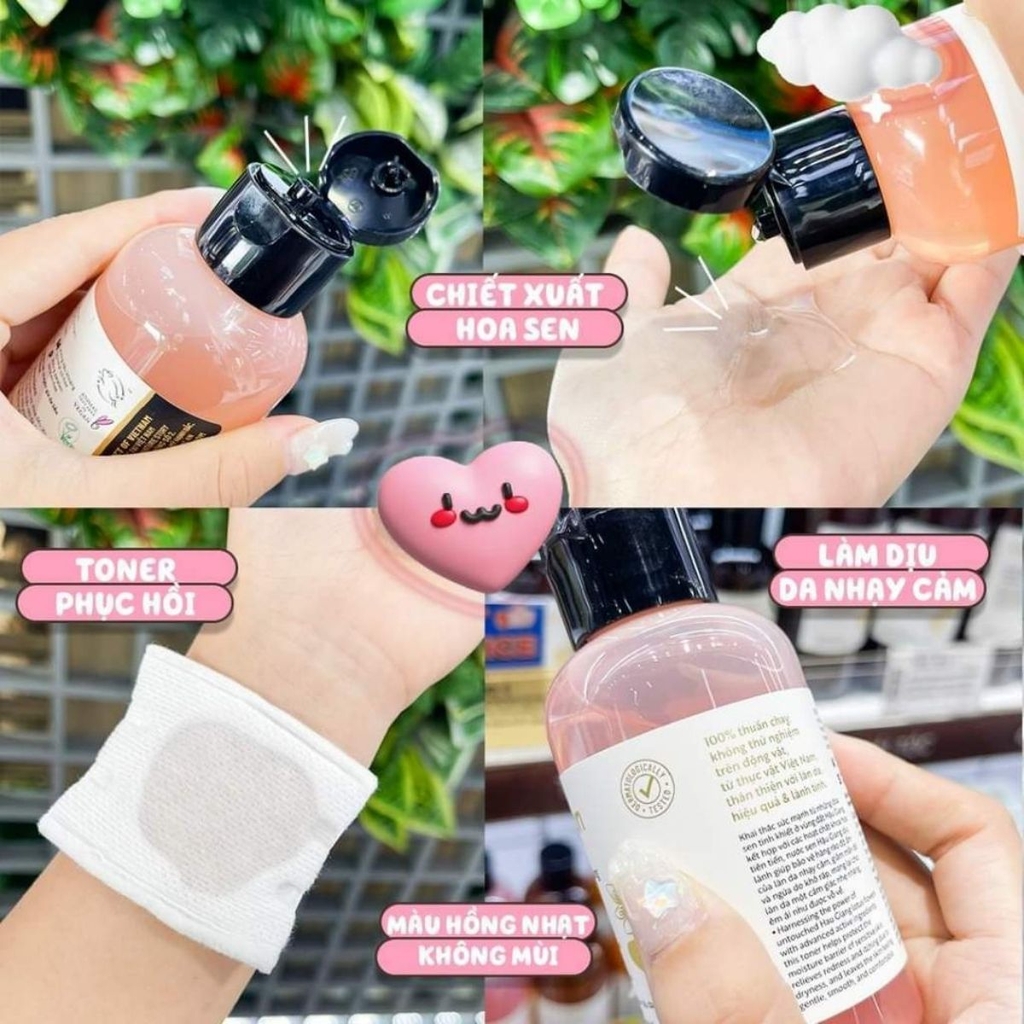 Toner Cocoon Sen Hậu Giang Làm Dịu Phục Hồi Đa Nhiệm Cho Da Nhạy Cảm