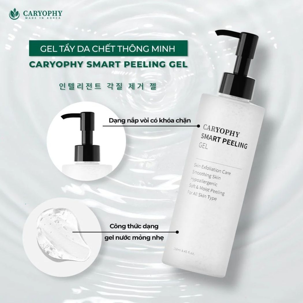 Gel Tẩy Da Chết Caryophy Smart Peeling Gel Sạch Sâu Giảm Mụn Sáng Mịn Hàn Quốc 250ml