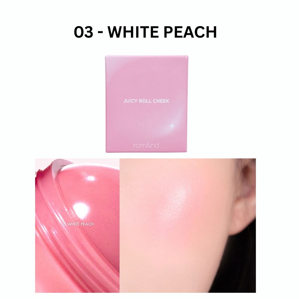 Má Hồng Kem Romand Juicy Roll Cheek Dạng Lăn Màu Tự Nhiên Dễ Tán Căng Mướt Hàn Quốc