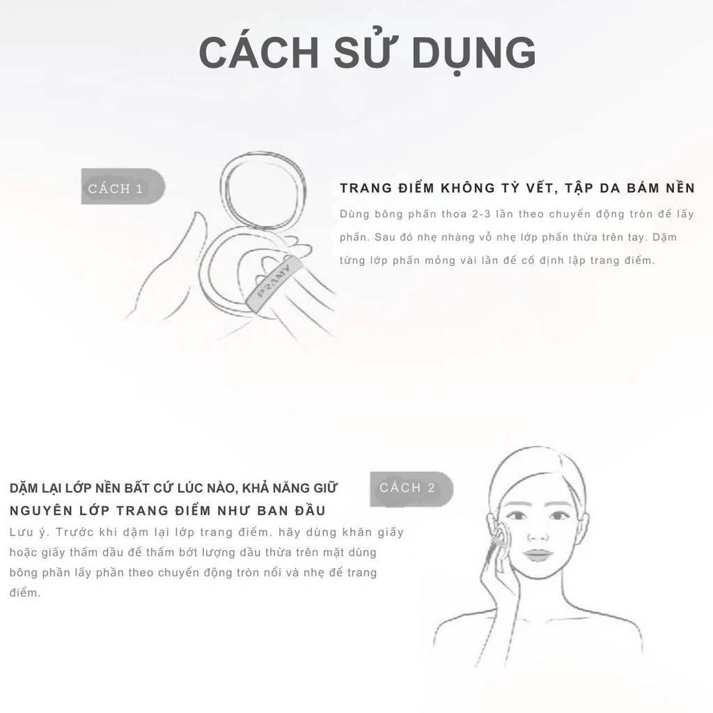 Phấn Phủ Nén Pramy Chống Nắng  Kiềm Dầu Mỏng Mịn Tự Nhiên Sheer UV Pressed Powder 7g