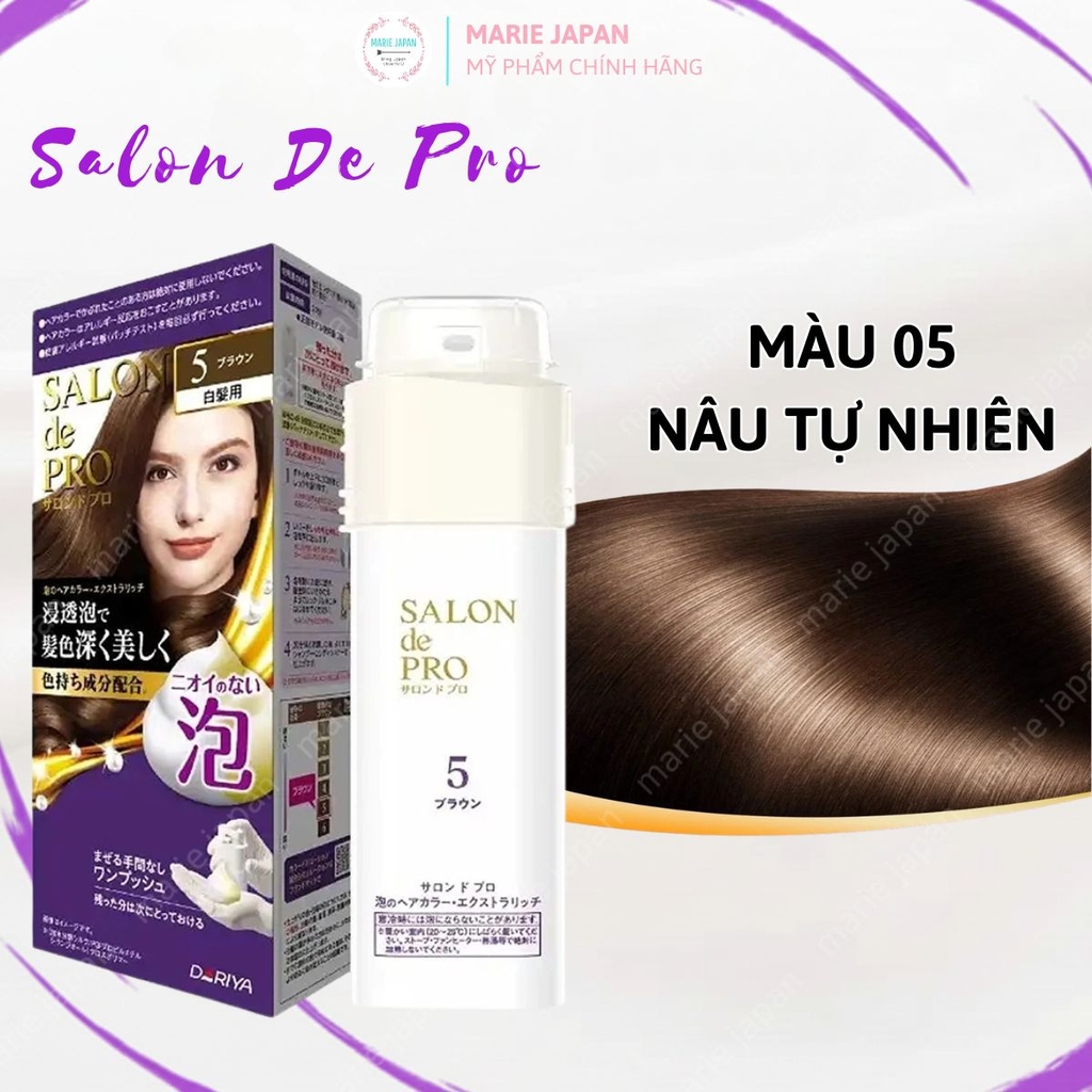 Bọt Nhuộm Tóc Salon De Pro Phủ Bạc Tự Nhiên Cao Cấp Không Mùi Tiện Lợi  Nhật Bản