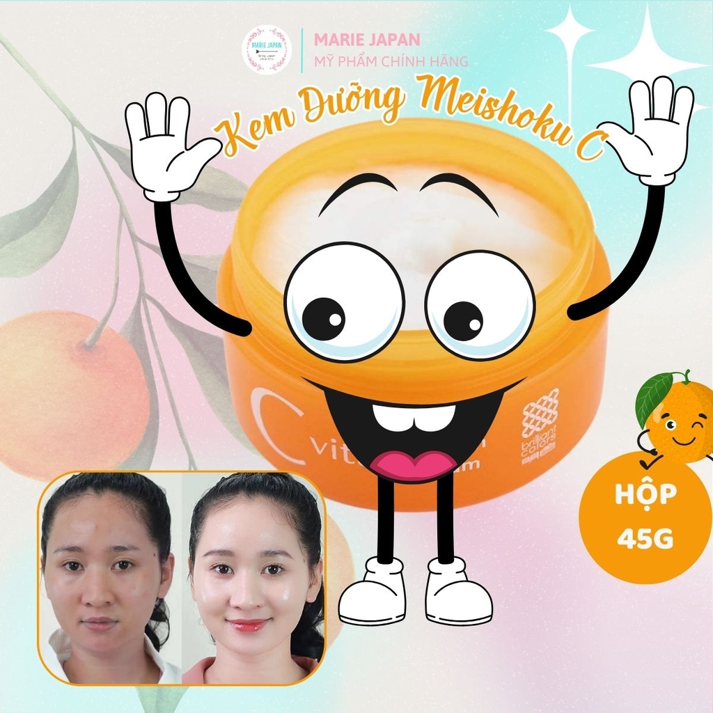 Kem Dưỡng Meishoku C Vita Smooth Cream Sáng Da Mờ Thâm Cấp Ẩm Nhật Bản Hộp 45G