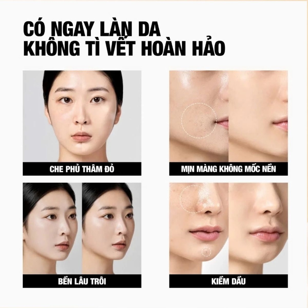 [MUA 1 TẶNG 3] Cushion Chống Nắng TFIT Mịn Lì Lâu Trôi Dưỡng Ẩm Tự Nhiên Layering Fit Cover Hàn Quốc
