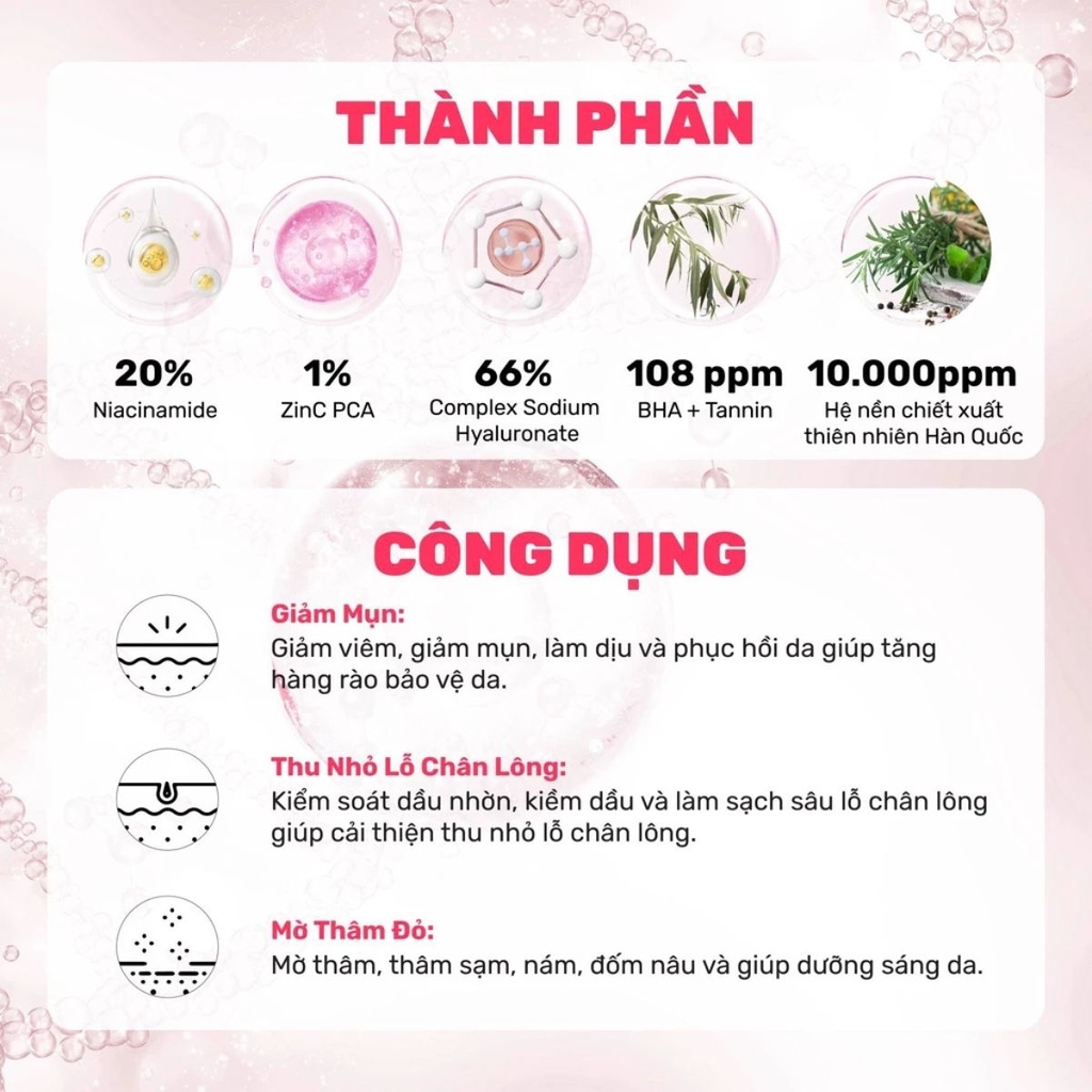 Serum Derladie Giảm Mụn Mờ Thâm Sáng Da Se Lỗ Chân Lông Pore Refining Pinktox Ampoule Hàn Quốc Chai 30ml