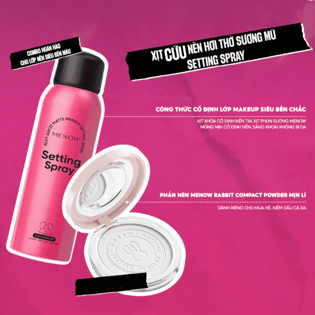 [MUA 1 TẶNG 1] Xịt Khóa Makeup MENOW Lâu Trôi Cấp Ẩm Soft Gauze Matte Makeup Setting Spray 100ml