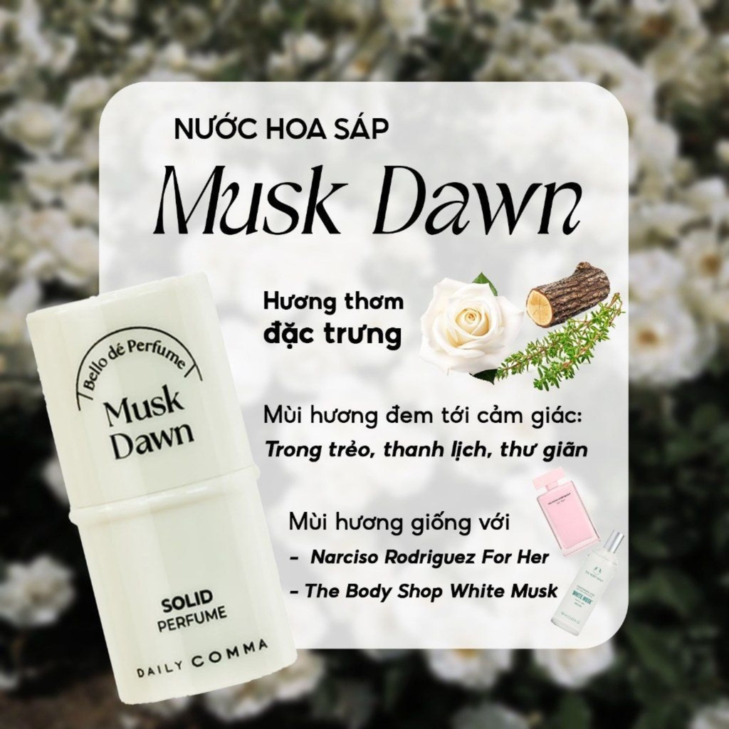 Nước Hoa Sáp Daily Comma Solid Perfume Hương Thơm Tươi Mát Dịu Nhẹ Hàn Quốc Hộp 4,7g