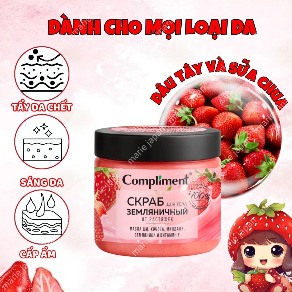 Tẩy Tế Bào Chết Compliment Body Scrub Mềm Mướt Bóng Khỏe Sáng Mịn Da 400ml