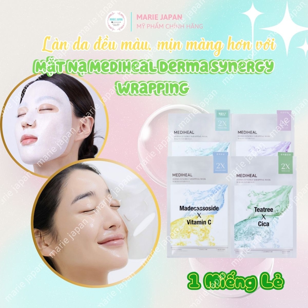 [1 MIẾNG LẺ] Mặt Nạ Cao Cấp Mediheal Derma Synergy Wrapping Dưỡng Ẩm Sáng Da Hàn Quốc