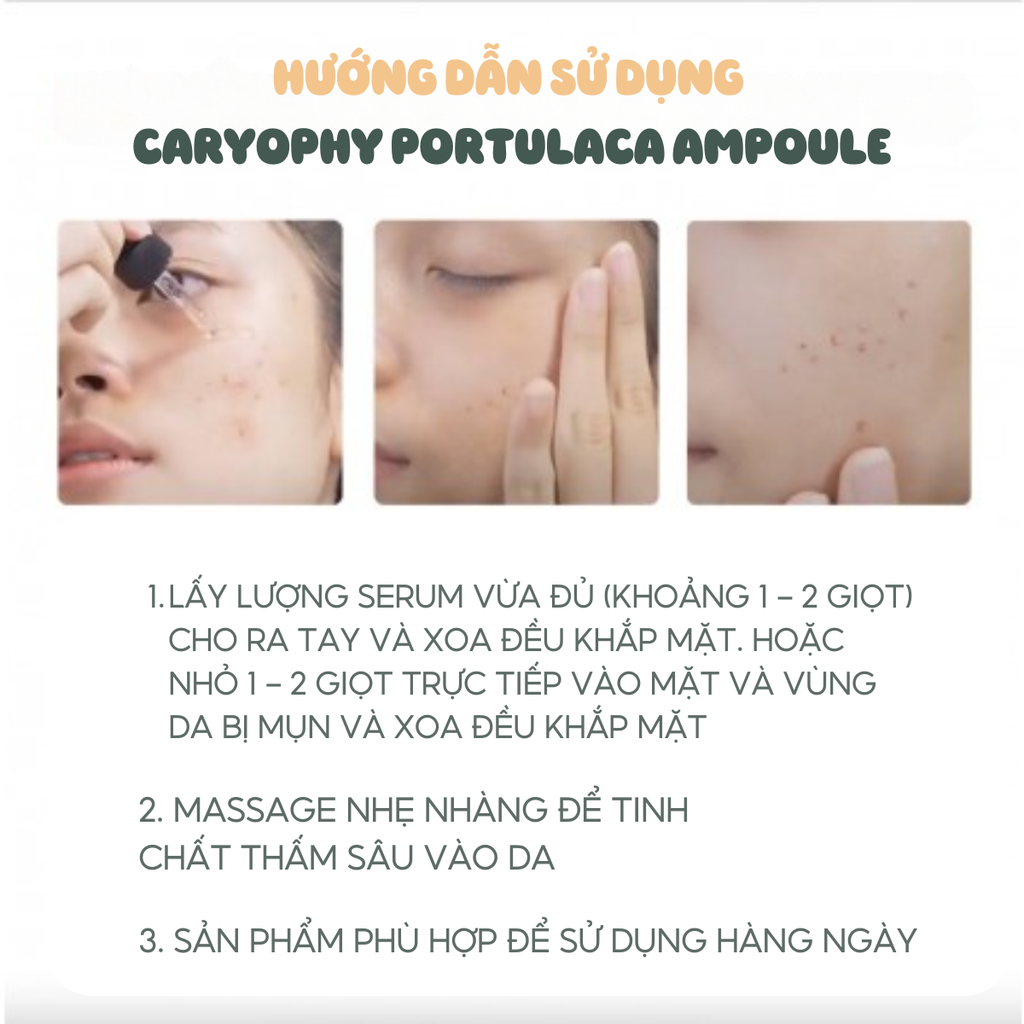 Serum Caryophy Portulaca Ampoule Giảm Mụn Mờ Thâm Se Khít Lỗ Chân Lông Hàn Quốc 30ml