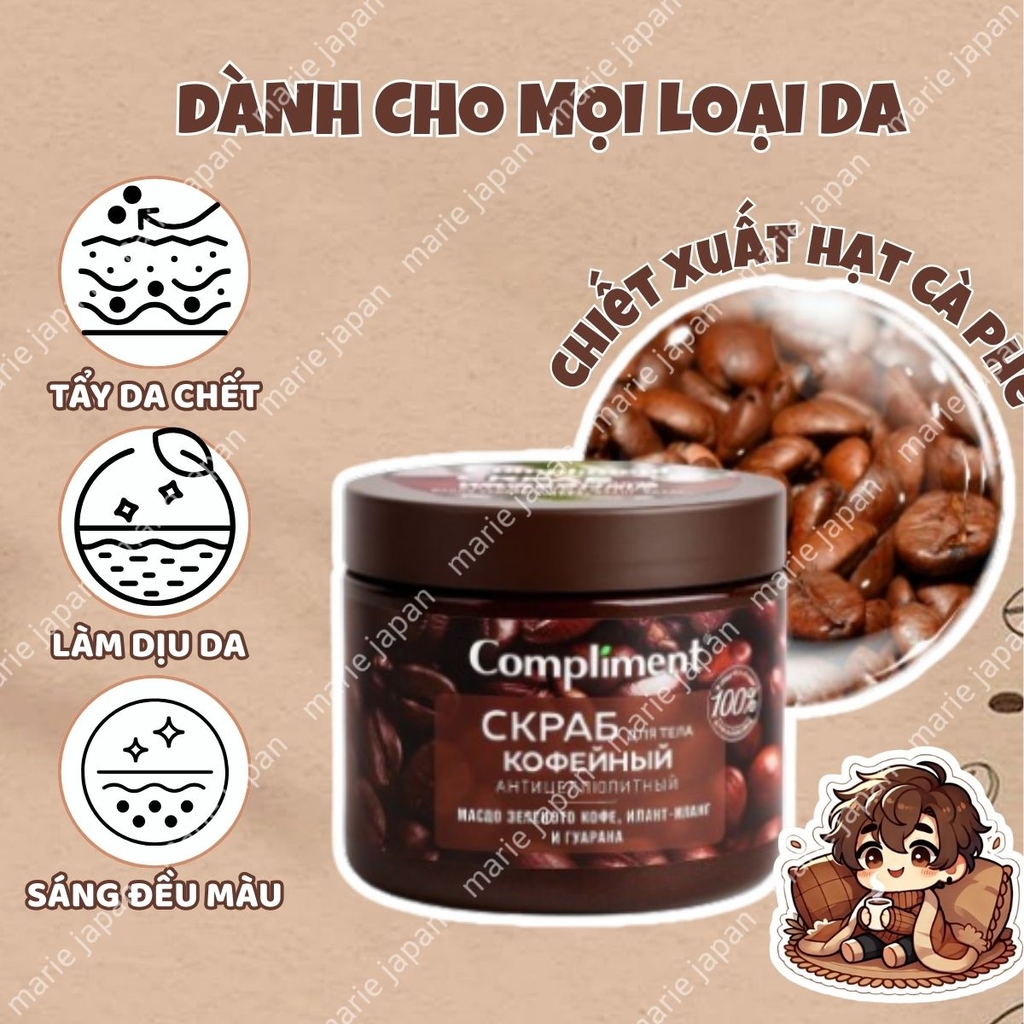 Tẩy Tế Bào Chết Compliment Body Scrub Mềm Mướt Bóng Khỏe Sáng Mịn Da 400ml