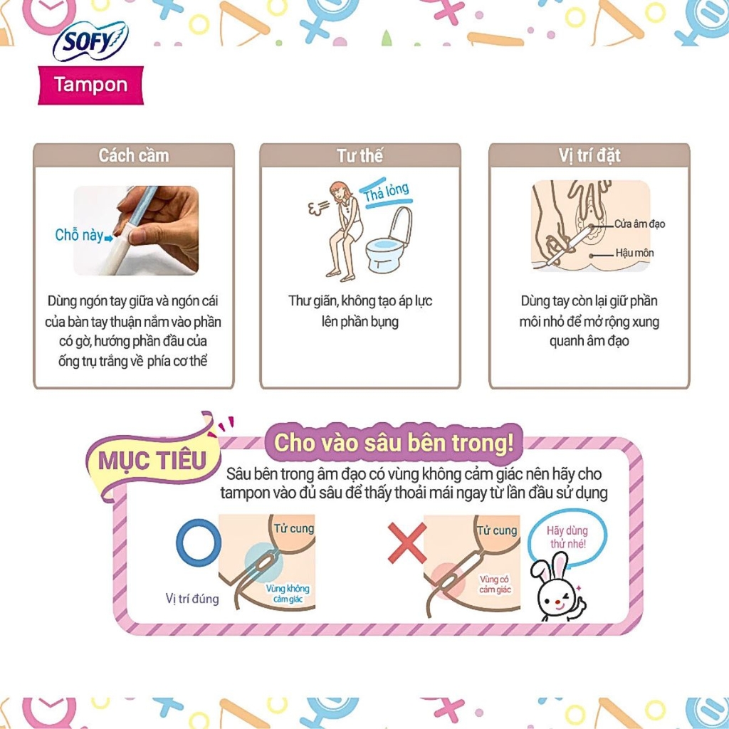 Băng Vệ Sinh Unicharm Sofy Soft Tampon Siêu Thấm Khô Thoáng Nhật Bản Hộp 9 Ống