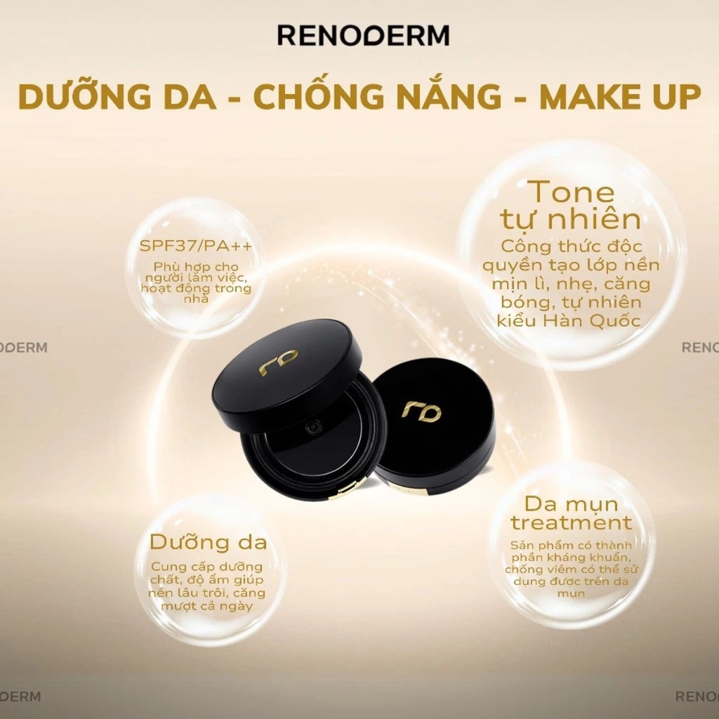 Phấn Nước Renoderm Chống Nắng Dưỡng Ẩm Nâng Tông Mềm Mịn Da DayLong BB Cream 15g